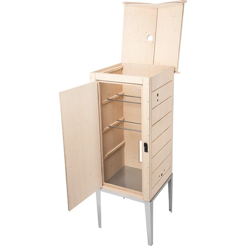 Sertifitseeritud vineerist suitsukamber, 200L, roostevabast terasest alusega - 2