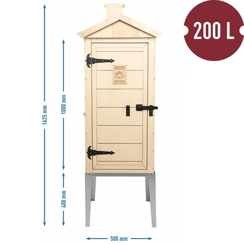 Sertifitseeritud vineerist suitsutuskamber, 200 l, roostevabast terasest alusega - 3