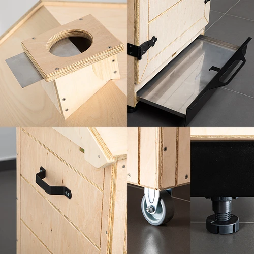 Sertifitseeritud vineerist suitsutuskamber, raamivaba, 200L, ratastega - 3