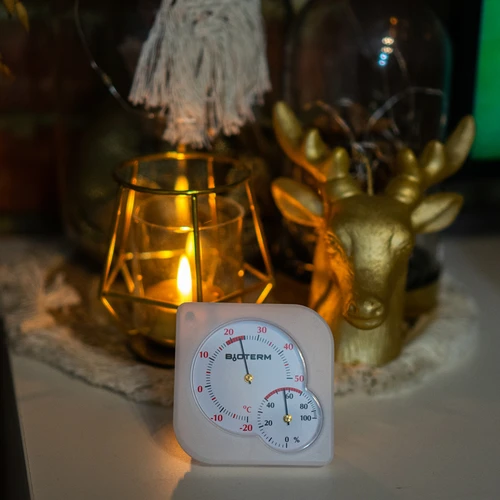 Siseruumide bimetalltermomeeter hügromeetriga (-20 kuni +50 °C), valge - 5