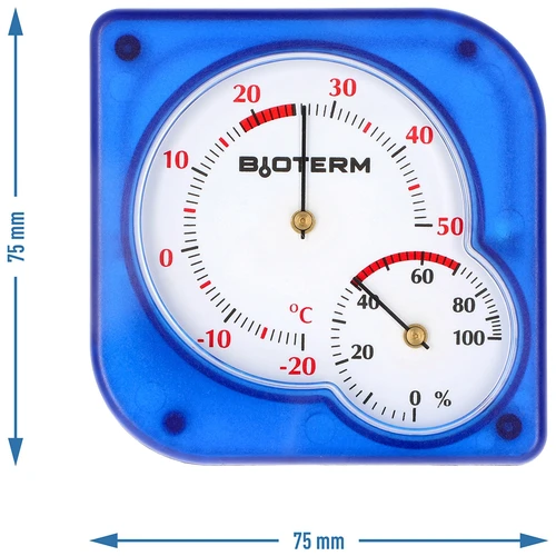 Sisetermomeeter (bimetall) hügromeetriga (-20 kuni +50 °C), sinine - 4