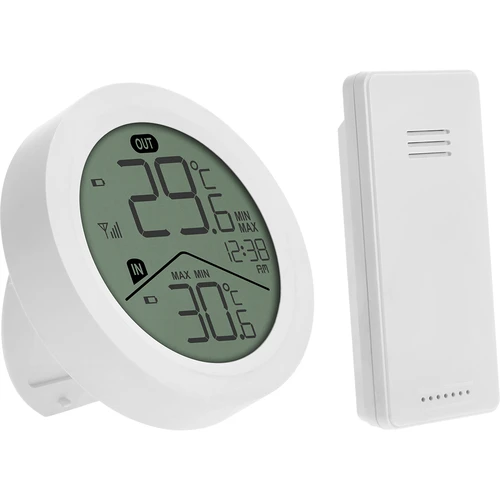 Soensi elektrooniline termomeeter – välisanduriga, ümmargune, valge - 2