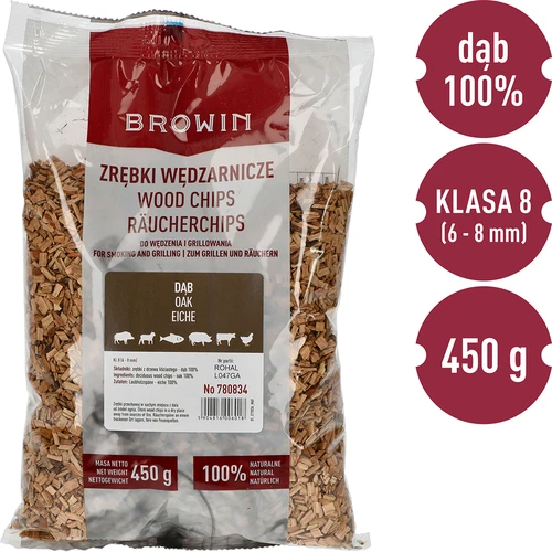 Suitsu- ja grillilaastud, tamm, 450 g, kl 8 - 3