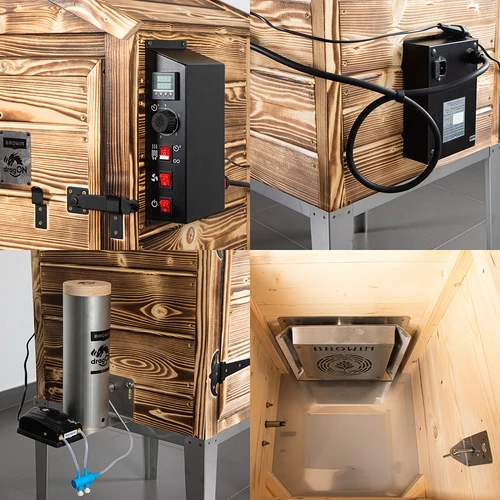 Suitsuahi 115 L dragON Wood 60E – puiduküttega puidust, elektrilise küttemooduli ja juhtseadmega - 4
