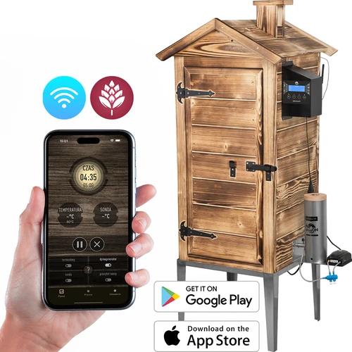 Suitsuahi Wi‑Fi-ga, 200 L – dragON WOOD 100IQ elektrilise kütteamooduli ja kontrolleriga, puuküttega