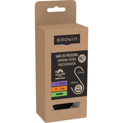 Suitsutamiskonksud - S-kujulised, teritatud, 4 mm x 150 mm, 15 tk - 3