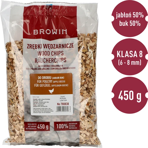 Suitsutus-/grillilaastud, 50% õunapuu + 50% pöök, 450 g, kl. 8 - 3
