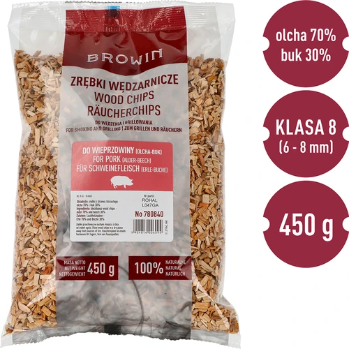 Suitsutus-/grillilaastud 70% lepp + 30% pöök, 450 g, kl 8 - 3