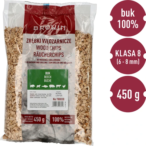 Suitsutus-/grillilaastud, pöök, 450 g, kl. 8 - 3