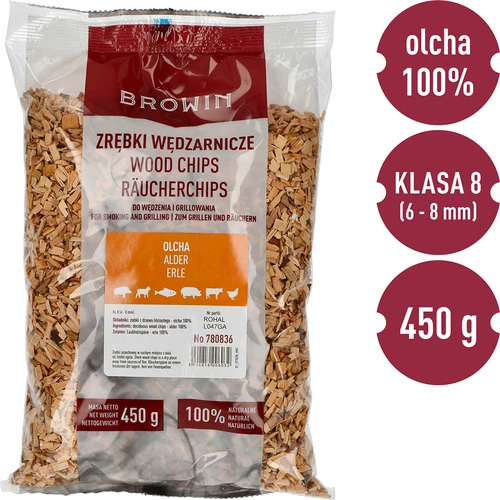 Suitsutus- ja grillimislaastud, lepp, 450 g, kl. 8 - 3