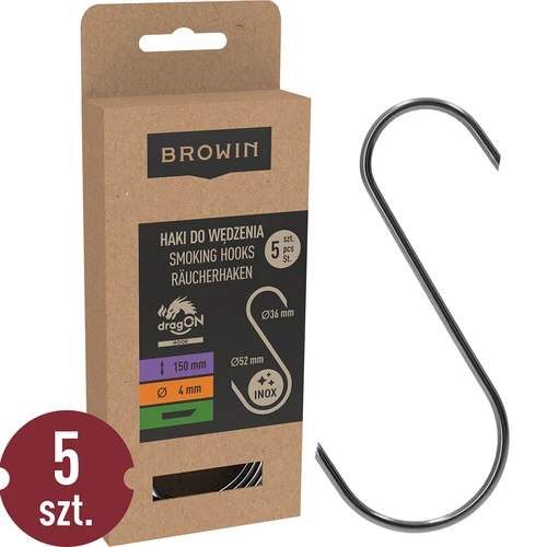 Suitsutuskonksud – S-kujulised, 45° lõikega, 4 mm x 150 mm, 5 tk