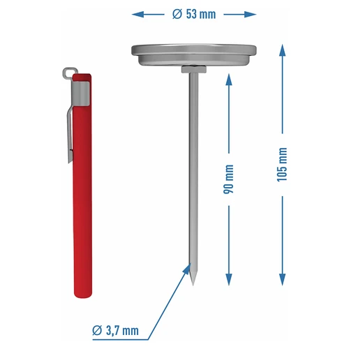 Termomeeter 0,8 kg keedusingi vormile (0 °C kuni +120 °C) 9,0 cm - 4