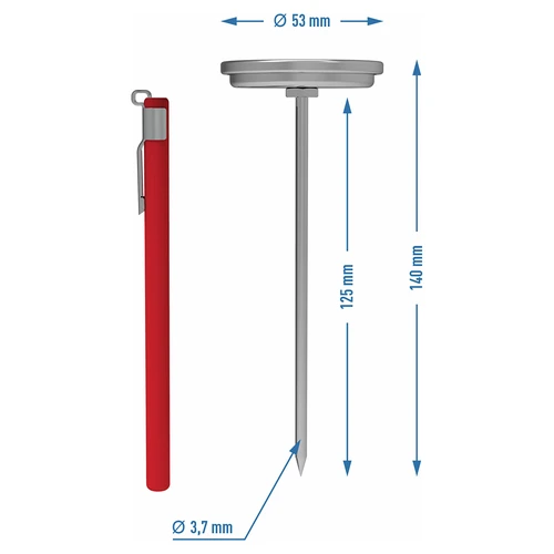 Termomeeter sinkikeetjale 1,5 kg ja 3 kg (0 °C kuni +120 °C) 12,5 cm - 4