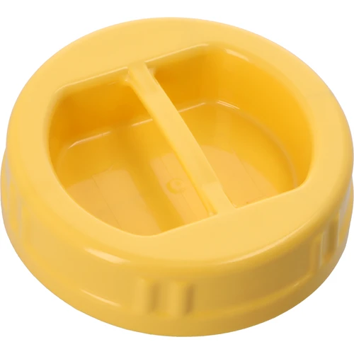 TO plastist kaas fi 100 mm, kollane, käepidemega, klaaspurkidele