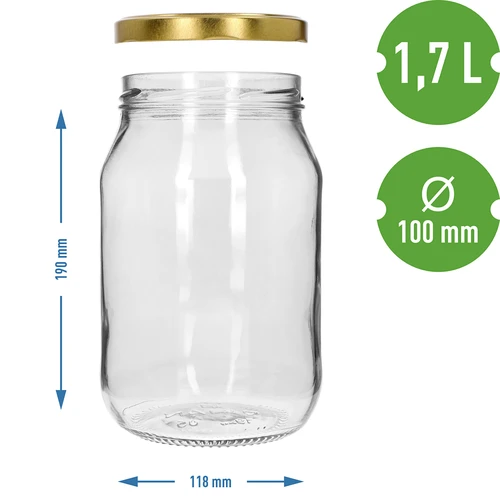 TO-purk 1,7 L kuldse kaanega fi 100/6, 1 tk. - 4