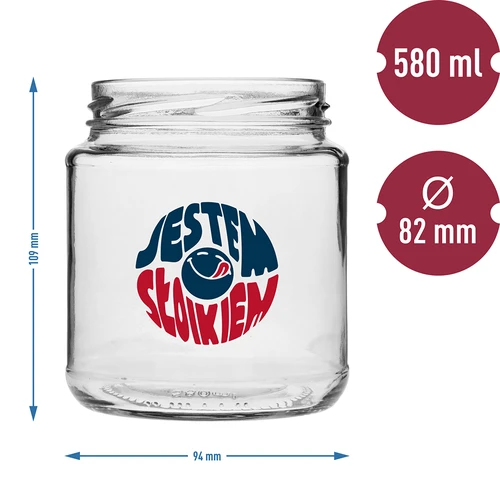 TO purk 580 ml fi 82 värvilise trükiga ja mustade kaantega, 3 tk. - 6