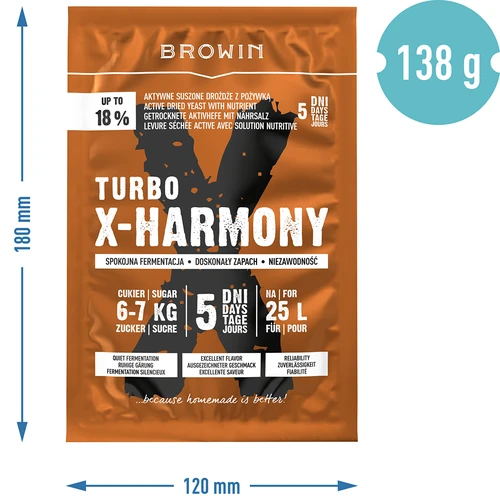 Turbo-pärm X-Harmony 18%, 25 L, 138 g - 6