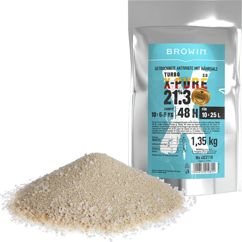 Turbo-pärm X-Pure 21,3 %, 10x25L - 1,35kg - 2