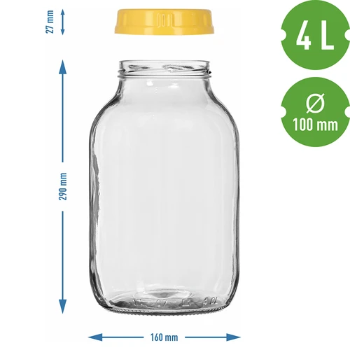 Twist-off purk 4 l ja käepidemega plastikust kaas fi 100 - 7