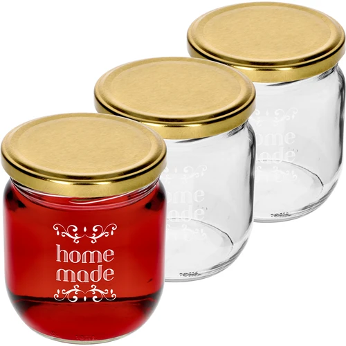 Twist-off purk 425 ml trükiga „Home Made” ja keeratava kaanega, 3 tk