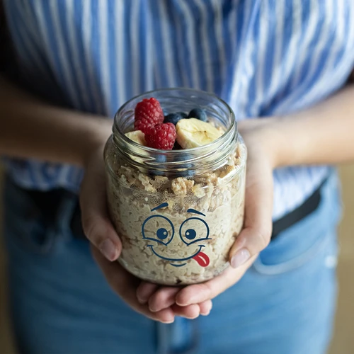 Twist-off purk 580 ml naerunäo trükiga ja kaanega fi 82/6 - 3 tk - 8