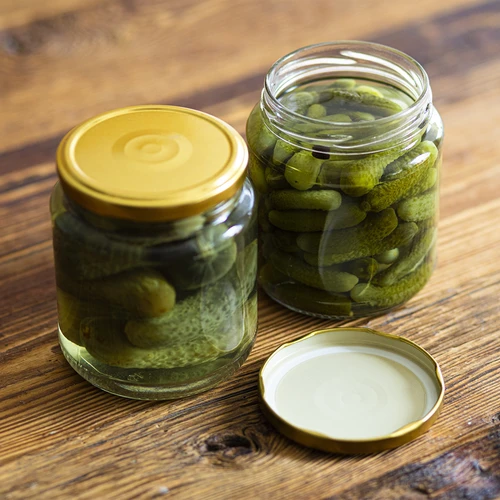 Twist-off-purk, grubasek 580 ml kuldse kaanega fi82/6, 6 tk. - 6