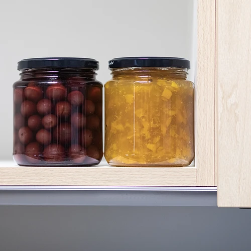 Twist-off purk „grubasek”, 580 ml, musta kaanega, fi 82/6, 6 tk - 8