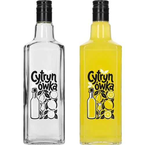 Tynktura pudel 500 ml, trükiga „Cytrynówka” ja keeratava korgiga - 3