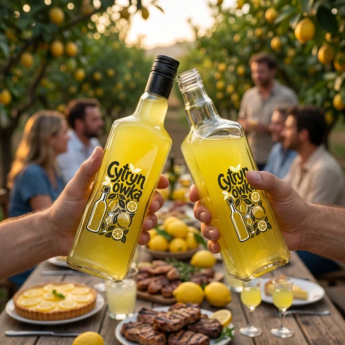 Tynktura pudel 500 ml, trükiga „Cytrynówka” ja keeratava korgiga - 7