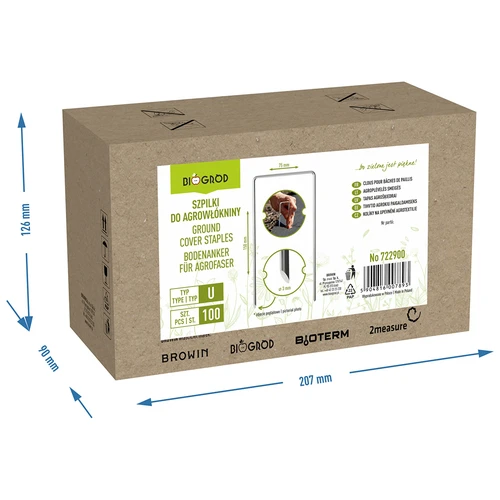 U-kujulised terasest agrotekstiili kinnitusklambrid – 100 tk. - 8