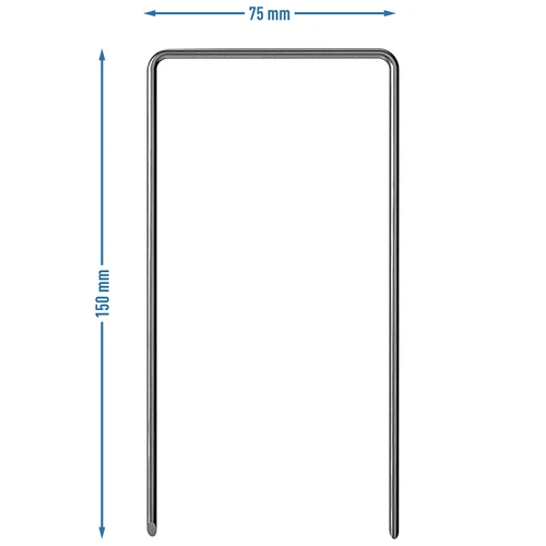 U-tüüpi roostevabad kinnitusklambrid agrotekstiilile - 100 tk. - 7