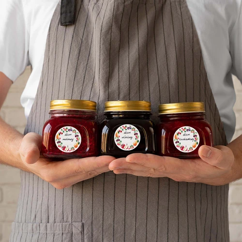 Ümmargused etiketid fi 50 mm kaantele/purkidele - 20 tk - 8