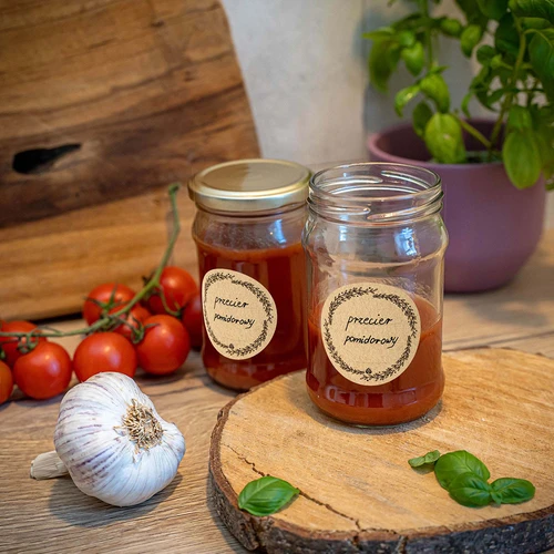 Ümmargused etiketid Ø 66,5 mm kaantele/purkidele - 20 tk - 6