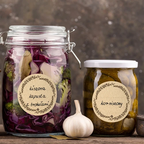 Ümmargused etiketid Ø 66,5 mm kaantele/purkidele - 20 tk - 10