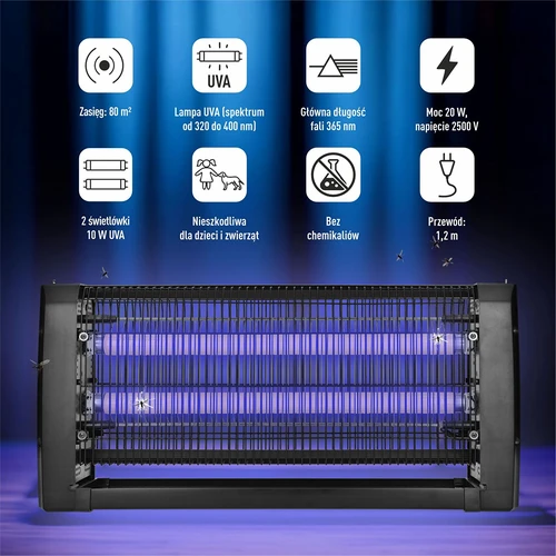 UVA putukahävituslamp 20 W, must - 6