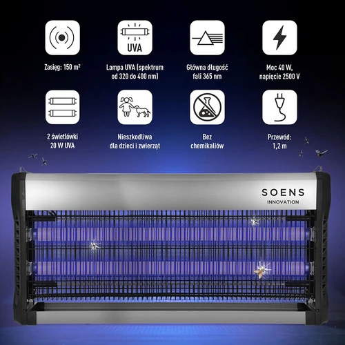 UVA-putukalamp 40 W, hõbedane - 6