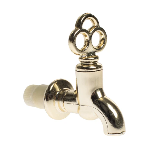 Väike plastikust kraan dekoratiivsele klaasnõule