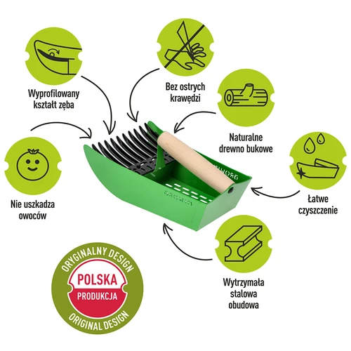 Väikeste marjade korjaja, metallist, roheline - 8