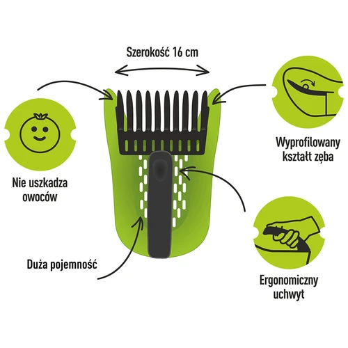 Väikeste marjade korjaja, roheline, plastikust - 7