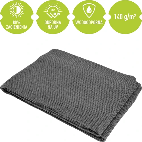 Varjutusvõrk (80%, 140 g/m2) 0,9x5 m, grafiitne - 5