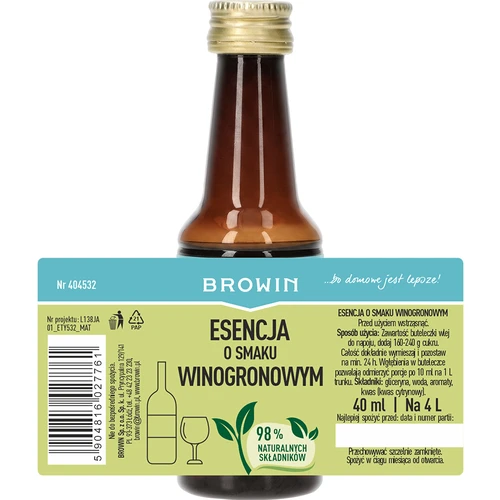 Viinamarjamaitseline maitseessents, 40 ml - 4