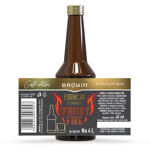 Whisky Fire maitseessents 4 l jaoks, 40 ml - 4