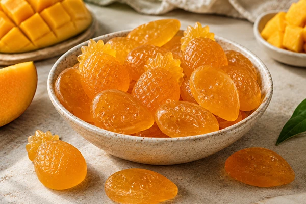 Kodused mangokummikommid pekt iiniga